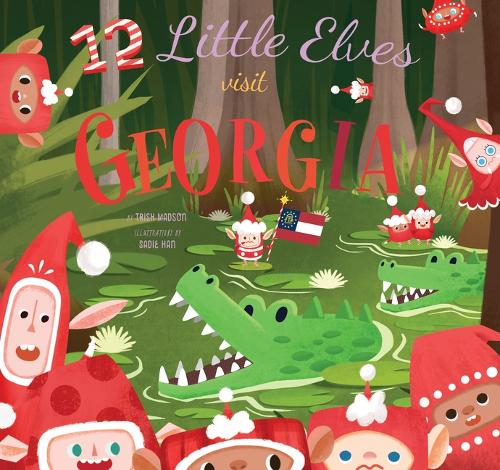 Паперова книга «12 Little Elves Visit Georgia: A Christmas Counting Picture Book», автор Тріш Медсон - фото №1