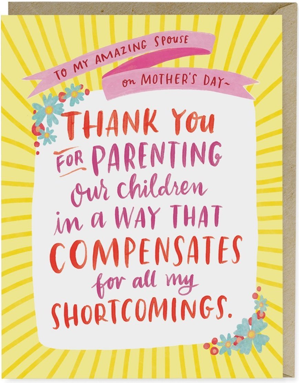 Паперова книга «Parenting Shortcomings Mother's Day Card» - фото №1