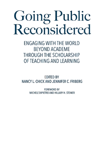 Паперова книга «Going Public Reconsidered: Engaging With the World Beyond Academe Through the Scholarship of Teaching and Learning» - фото №1