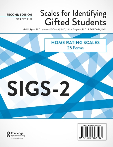 Паперова книга «Scales for Identifying Gifted Students (SIGS-2): Home Rating Scale Forms (25 Forms)», авторів Гейл Р. Райзер, Кетлін МакКоннелл, Лайла Й. Сангурас, Тодд Кеттлер - фото №1