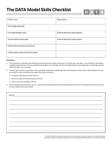 Паперова книга «The DATA Model Skills Checklist», авторів Бонні МакБрайд, Кріста Скотт, Ілен Шварц, Джулі Ашмун, Сьюзен Сендалл - фото №1