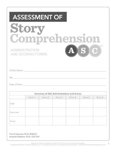 Паперова книга «Assessment of Story Comprehension™ (ASC™): Forms», авторів Говард Гольдштейн, Тріна Спенсер - фото №1