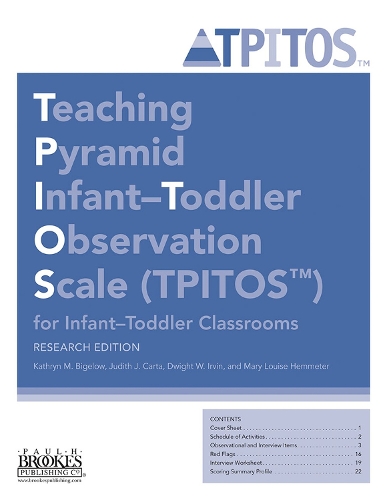 Паперова книга «Teaching Pyramid Infant-Toddler Observation Scale (TPITOS™) for Infant-Toddler Classrooms: Tool», авторів Дуайт Вейланд Ірвін, Джудіт Карта, Кетрін М. Бігелоу, Мері Луїза Хемметер - фото №1