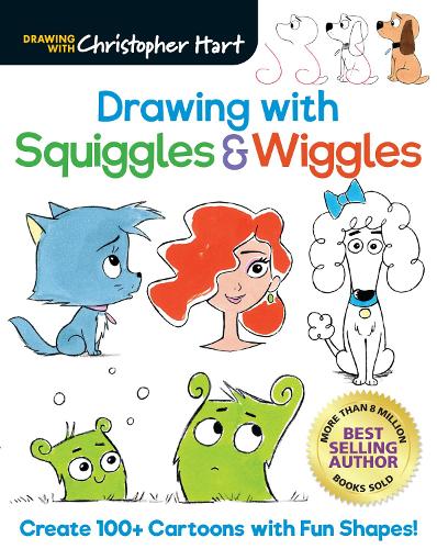 Паперова книга «Drawing with Squiggles & Wiggles: Create 100+ Cartoons with Fun Shapes», автор Крістофер Харт - фото №1