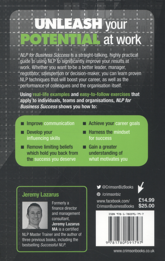 Бумажная книга «NLP for Business Success. How to Get Better Results Faster at Work», автор Джереми Лазарус - фото №1