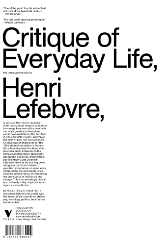 Бумажная книга «Critique of Everyday Life: The One-Volume Edition», автор Анри Лефевр - фото №1