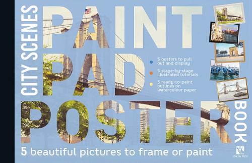 Бумажная книга «Paint Pad Poster Book: City Scenes: 5 Beautiful Pictures to Frame or Paint», автор Джефф Керси - фото №1