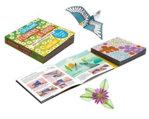 Бумажная книга «Origami Flowers and Birds: Paper Pack Plus 64-Page Book», автор Мари Оно - фото №1