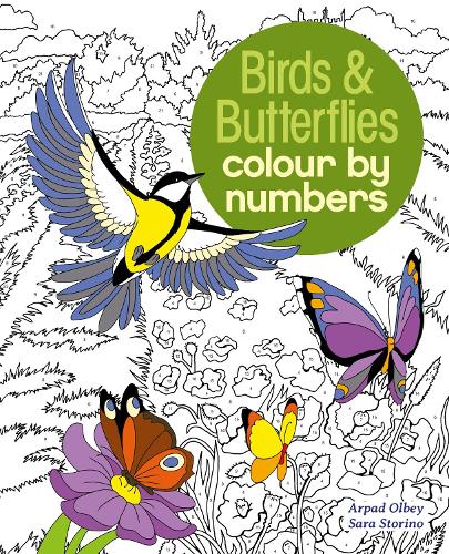 Бумажная книга «Birds & Butterflies Colour by Numbers», авторов Арпад Ольбей, Сара Сторино - фото №1