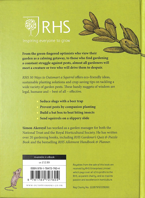 Бумажная книга «RHS 50 Ways to Outsmart a Squirrel & Other Garden Pests», автор Саймон Акеройд - фото №1