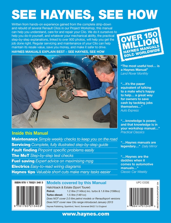 Паперова книга «Renault Clio (Jun '09-'12) 09 To 62», автор Марк Стори - фото №1