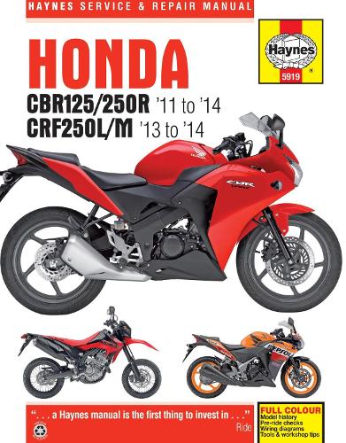 Паперова книга «Honda CBR125R, CBR250R, CBR300R, CB300F & CRF250 (11-18)», автор Haynes Publishing - фото №1