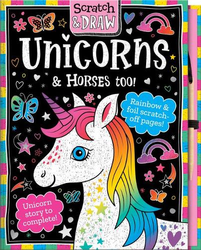 Бумажная книга «Scratch and Draw Unicorns & Horses Too! - Scratch Art Activity Book», автор Джошуа Джордж - фото №1