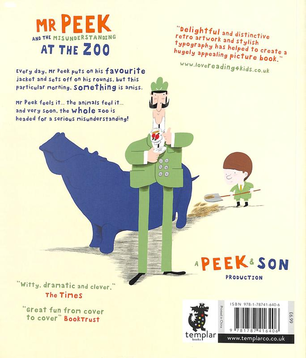 Паперова книга «Mr Peek and the Misunderstanding at the Zoo», автор Кевін Вальдрон - фото №1