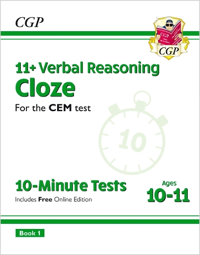 Бумажная книга «11+ CEM 10-Minute Tests: Verbal Reasoning Cloze - Ages 10-11 Book 1 (with Online Edition): for the 2025 exams», автор CGP Books - фото №1