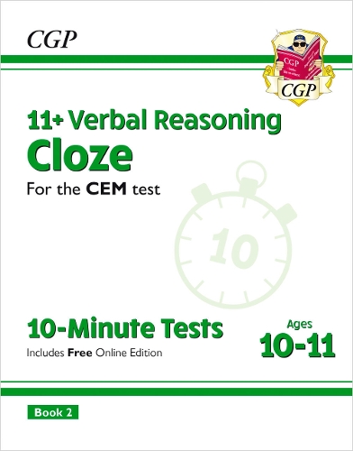 [object Object] «11+ CEM 10-Minute Tests: Verbal Reasoning Cloze - Ages 10-11 Book 2 (with Online Edition): for the 2025 exams», автор CGP Books - фото №1