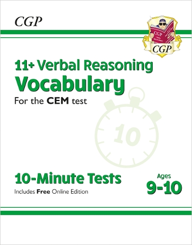 Паперова книга «11+ CEM 10-Minute Tests: Verbal Reasoning Vocabulary - Ages 9-10 (with Online Edition)», автор CGP Books - фото №1