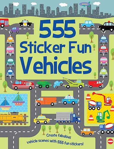 Бумажная книга «555 Sticker Fun - Vehicles Activity Book», автор Сьюзен Майес - фото №1