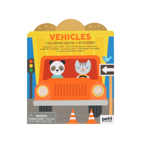 Бумажная книга «Vehicles Coloring Book + Stickers» - фото №1