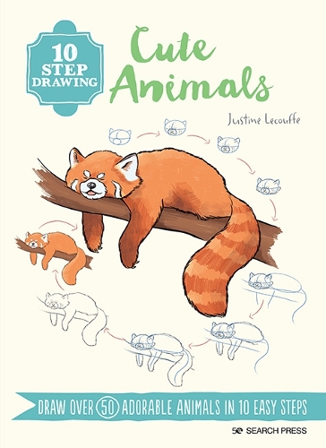 Паперова книга «10 Step Drawing: Cute Animals: Draw Over 50 Adorable Animals in 10 Easy Steps», автор Жюстін Лекуф - фото №1