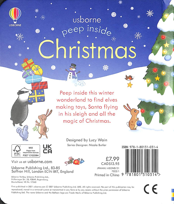 Бумажная книга «Peep Inside Christmas», автор Анна Милборн - фото №1