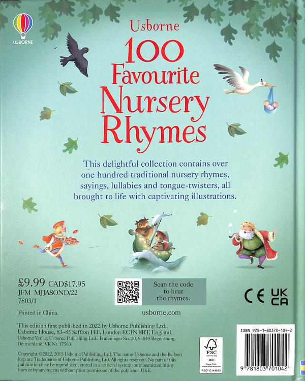Бумажная книга «100 Favourite Nursery Rhymes», автор Фелисити Брукс - фото №1