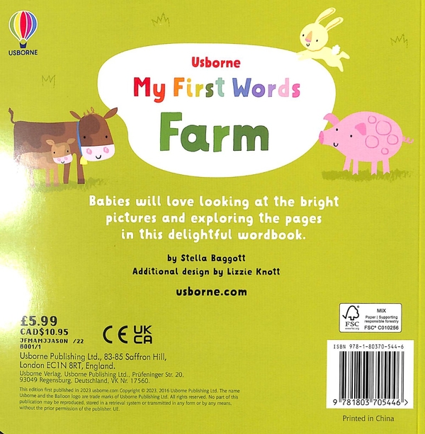 Бумажная книга «My First Words Farm», автор Фиона Уотт - фото №1