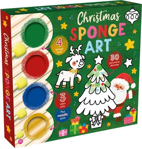Бумажная книга «Christmas Sponge Art: A festive art set with sponge tools, paints and a book | Perfect for creative kids aged 3–6», автор Igloo Books Ltd - фото №1