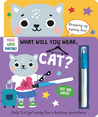 Бумажная книга «What Will You Wear, Cat? A magic water painting book about going on holiday!», автор Кэти Баттон - фото №1
