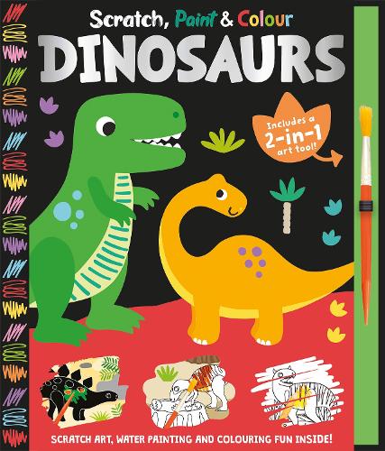 Бумажная книга «Scratch, Paint & Colour Dinosaurs», автор Джорджи Тейлор - фото №1
