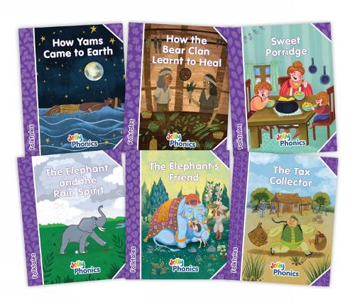 Паперова книга «Jolly Phonics Folktales Purple Readers (Level 5) Complete Set (1-6): in Precursive Letters (British English edition)», автор Сара Вернем - фото №1