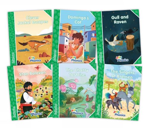Бумажная книга «Jolly Phonics Folktales Green Readers (Level 3) Complete Set (1-6): in Precursive Letters (British English edition)», автор Луиза Ван-Поттельсберге - фото №1
