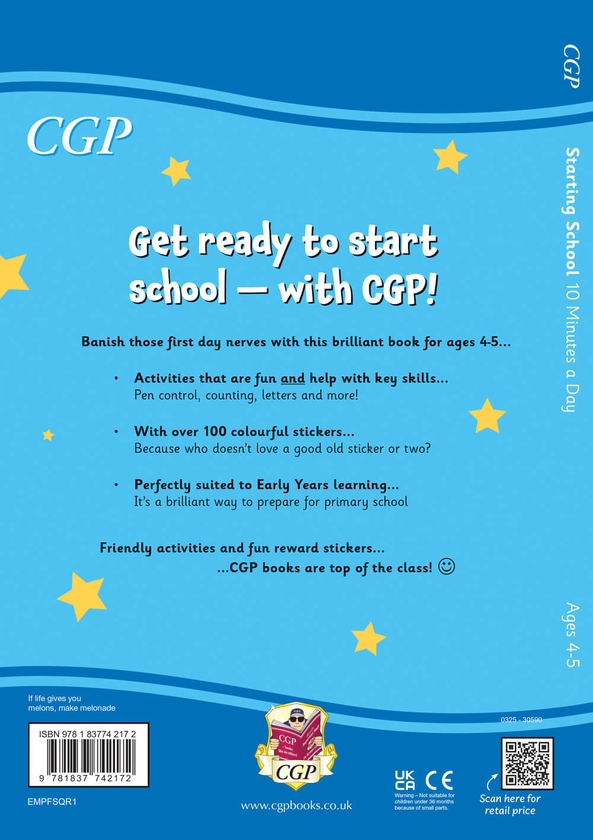 Бумажная книга «New 10 Minutes a Day Starting School for Ages 4-5 (with over 100 stickers)», автор CGP Books - фото №1