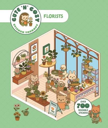 Паперова книга «Cute 'n' Cozy Sticker Therapy: Flower Shops: Over 500 reusable stickers!», автор Skittledog - фото №1