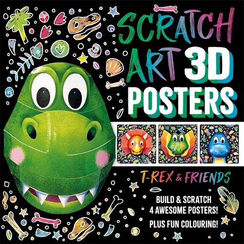 Бумажная книга «Scratch Art 3D Posters: T-Rex & Friends», автор Igloo Books - фото №1