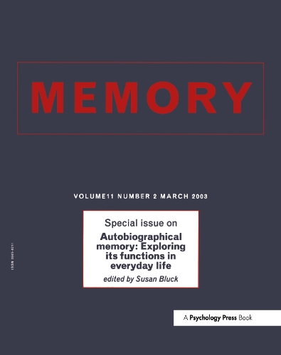 Паперова книга «Autobiographical Memory: Exploring its Functions in Everyday Life: A Special Issue of Memory» - фото №1