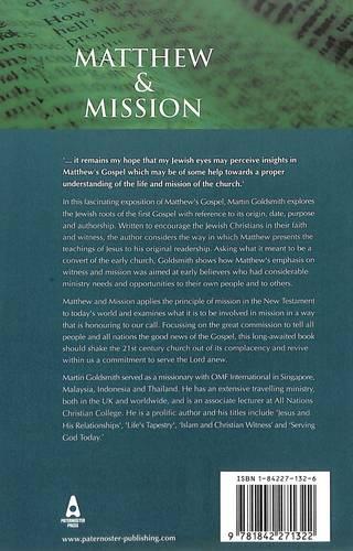 Паперова книга «Matthew & Mission: The Gospel Through Jewish Eyes», автор Мартін Голдсміт - фото №1