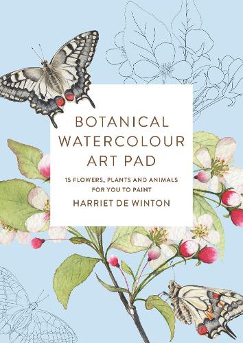 Паперова книга «Botanical Watercolour Art Pad: 15 flowers, plants and animals for you to paint», автор Гарріет де Вінтон - фото №1