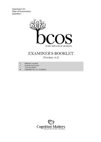 Бумажная книга «BCoS Cognitive Screen: Examiner's Booklet (Pack of 15)», авторов Дана Самсон, Глин Хамфрис, Джейн Риддок, Вай-Линг Бикертон - фото №1