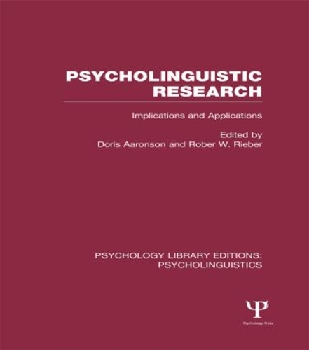 Паперова книга «Psycholinguistic Research (PLE: Psycholinguistics): Implications and Applications» - фото №1