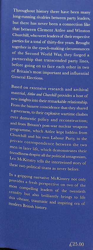 Паперова книга «Attlee and Churchill. Allies in War, Adversaries in Peace», автор Лео Маккінстрі - фото №1