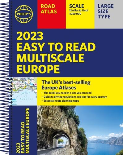Бумажная книга «2023 Philip's Easy to Read Multiscale Road Atlas Europe: (A4 Spiral binding)» - фото №1