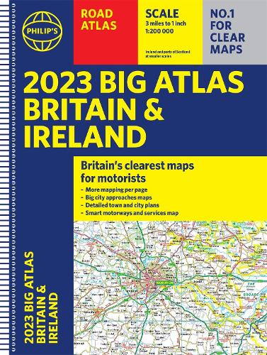 Бумажная книга «2023 Philip's Big Road Atlas Britain and Ireland: (Spiral A3)» - фото №1