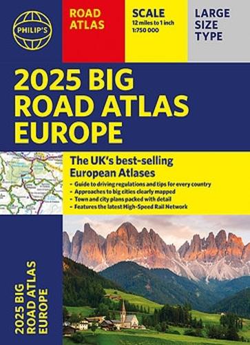 Бумажная книга «2025 Philip's Big Road Atlas of Europe: (A3 Paperback)» - фото №1