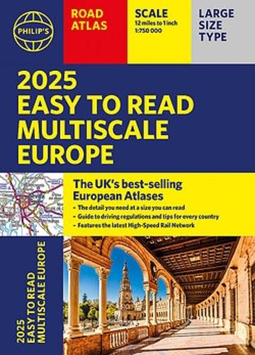 Бумажная книга «2025 Philip's Easy to Read Multiscale Road Atlas of Europe: (A4 paperback with flaps)» - фото №1