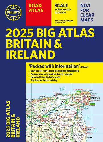 Бумажная книга «2025 Philip's Big Road Atlas of Britain & Ireland: (A3 Paperback)» - фото №1