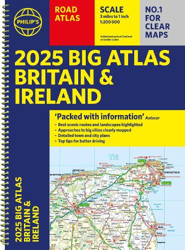 Бумажная книга «2025 Philip's Big Road Atlas of Britain & Ireland: (A3 Spiral Binding)» - фото №1