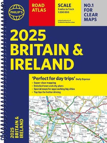 Бумажная книга «2025 Philip's Road Atlas Britain and Ireland: (A4 Spiral Binding)» - фото №1