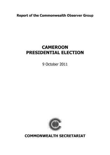 Паперова книга «Cameroon Presidential Election, 9 October 2011», автор Commonwealth Observer Group - фото №1