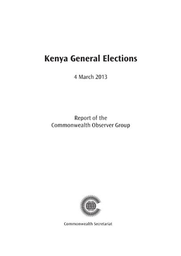 Паперова книга «Kenya General Elections, 4 March 2013», автор Commonwealth Observer Group - фото №1